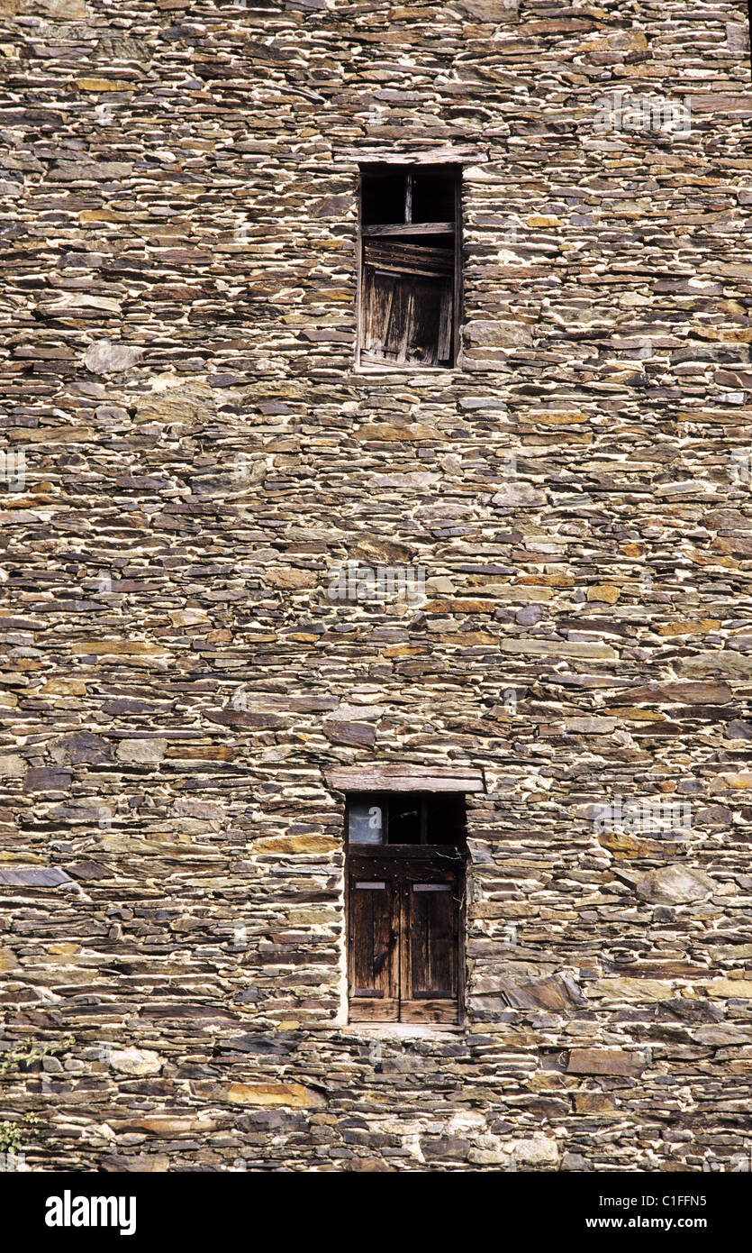 Francia, Gard, area Cevennes, scisto parete Foto Stock