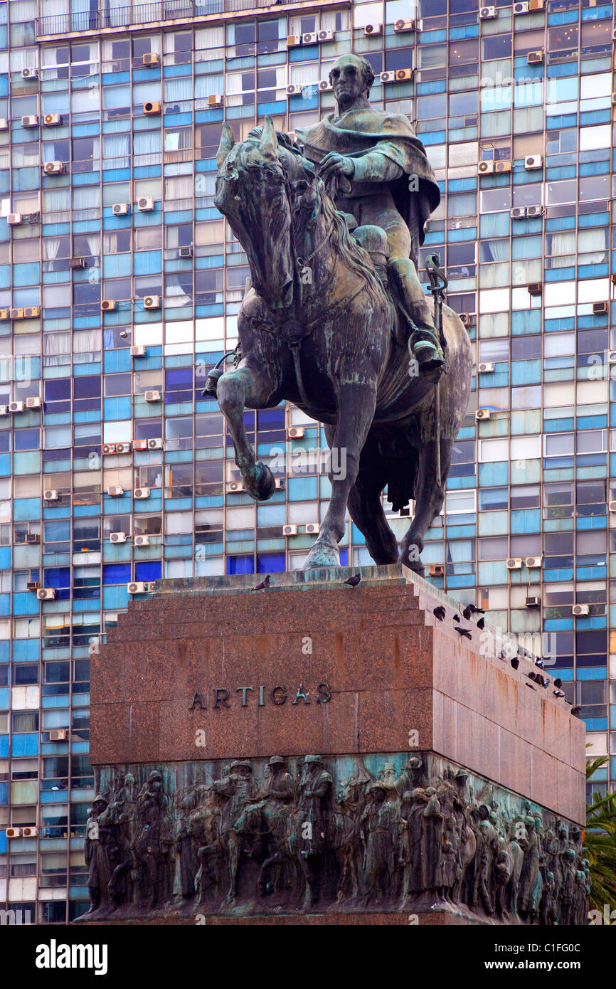 'Plaza Independencia' square. General Artigas monumento e mausoleo. Montevideo, Uruguay Foto Stock