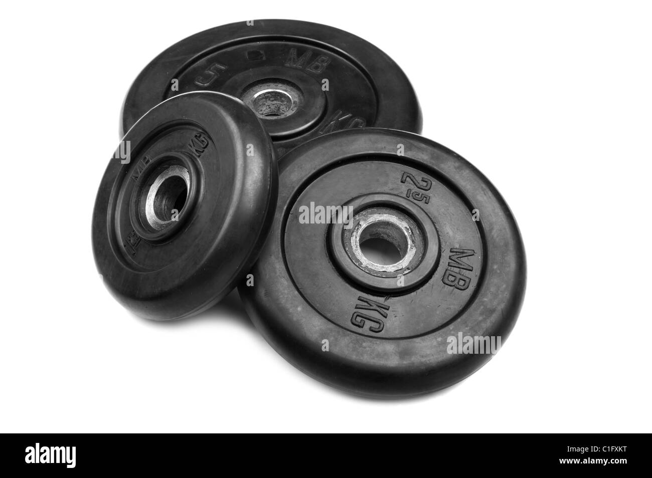 Oggetto su bianco - dumbbell close up Foto Stock