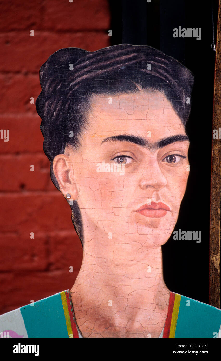 Messico, del Distretto Federale di Città del Messico, Frida Kahlo autoritratto Foto Stock