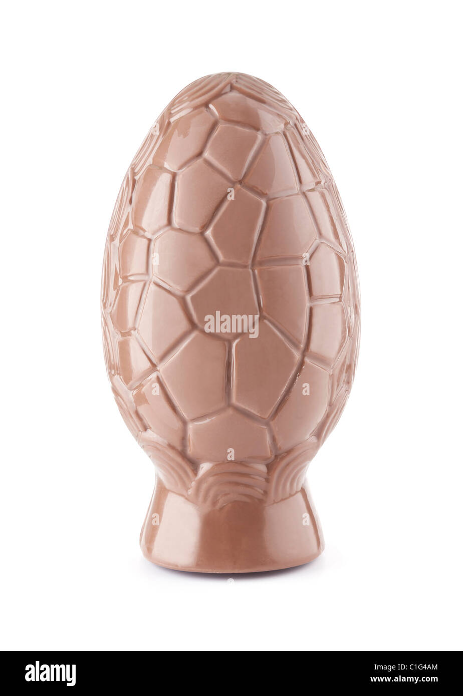 Il cioccolato uovo di pasqua isolato su bianco Foto Stock