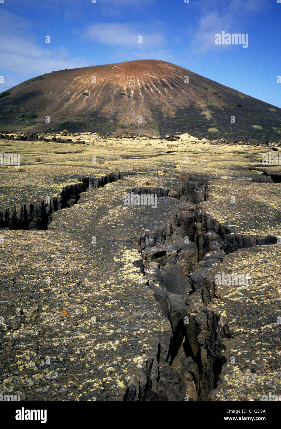 Prove di terremoto sismica attività vulcanica a Lanzarote Foto Stock