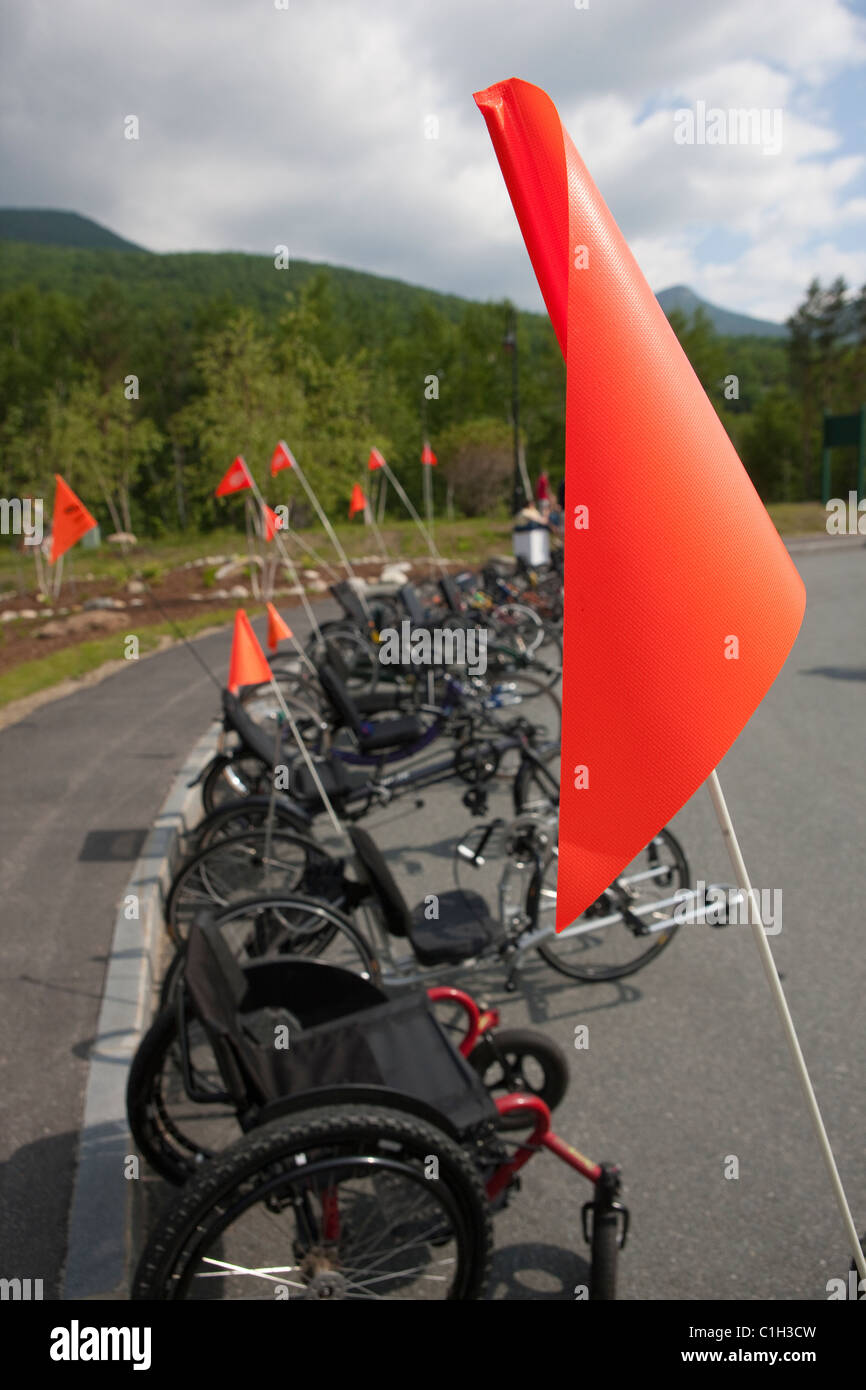 Accessibile bici da corsa per la Disabilità in una riga Foto Stock