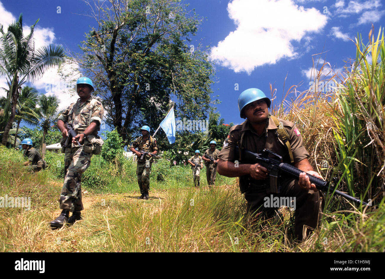 Isole Fidji, locale di pace delle Nazioni Unite formazione forza prima di andare in Libano Foto Stock
