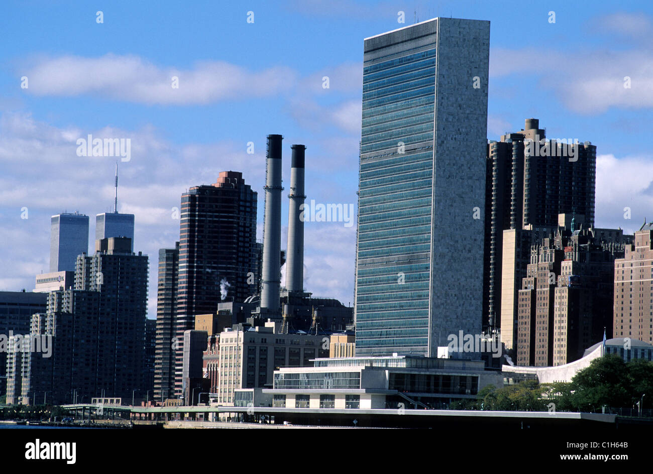 Stati Uniti, New York City Manhattan Midtown, il palazzo delle Nazioni unite lungo la East River Foto Stock