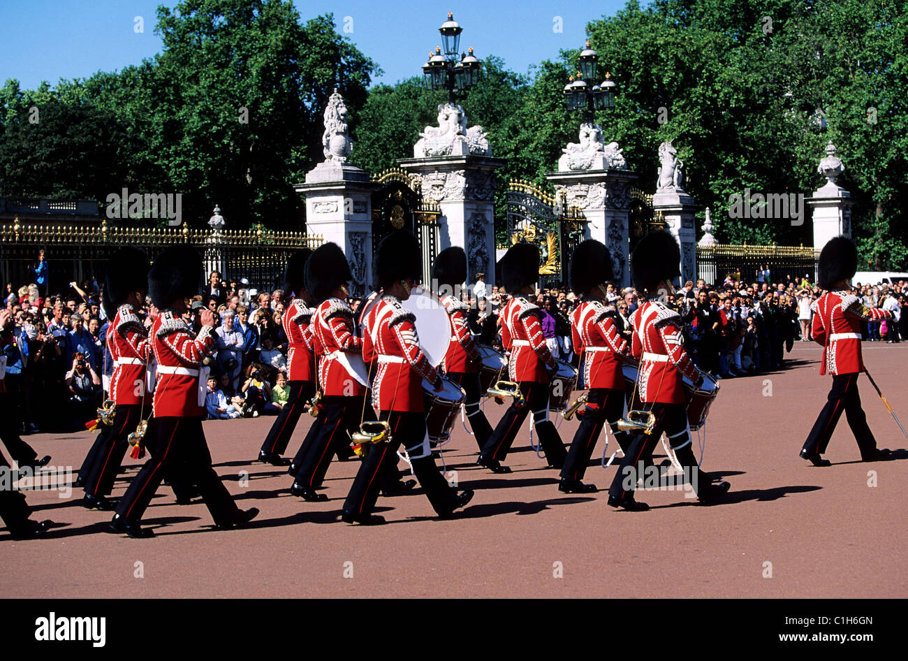 Regno Unito, Londra, Horse Guards di fronte a Buckingham Palace Foto Stock