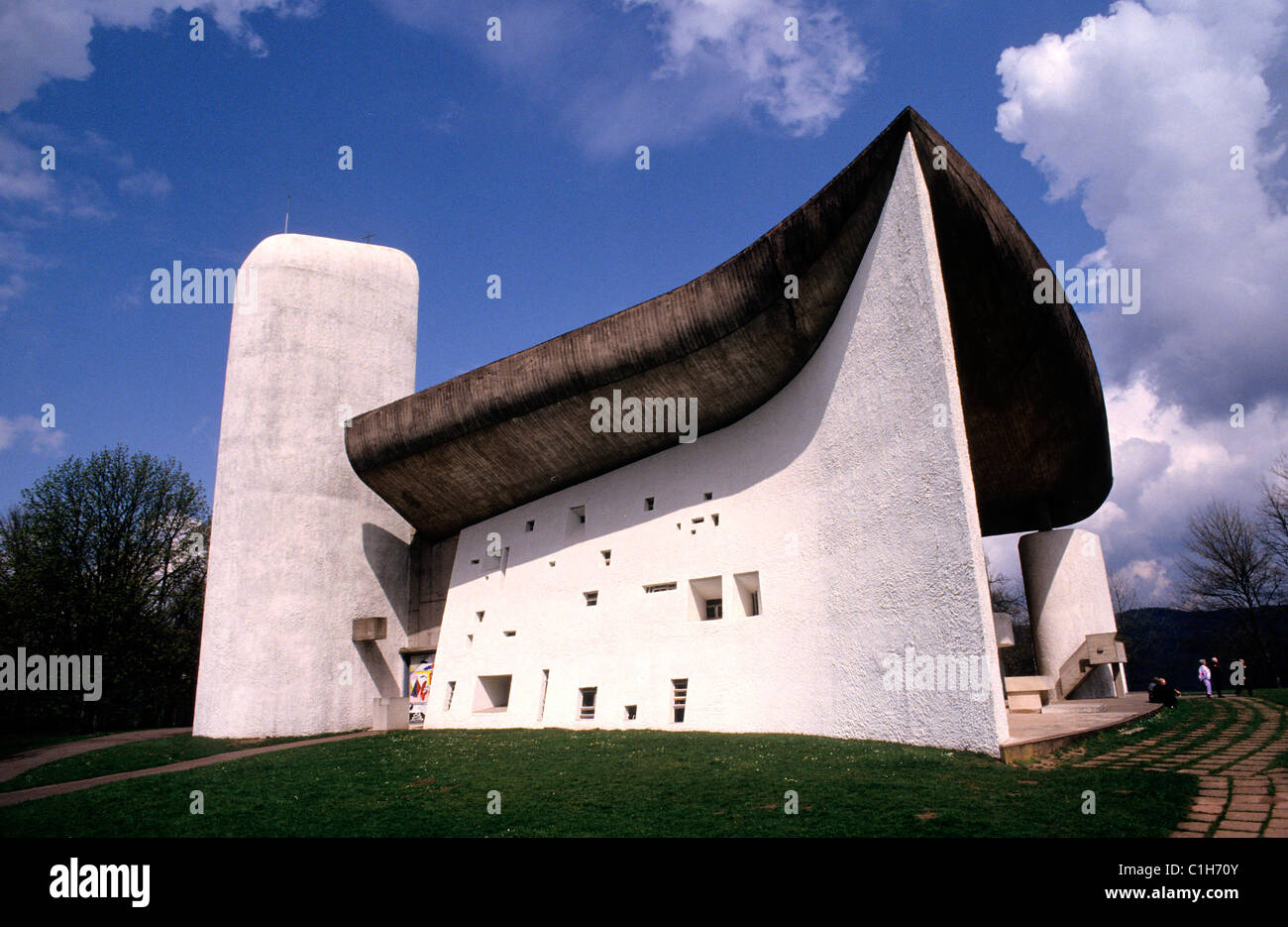 Francia, Haute Saône, Rochamp, Notre Dame du Haut cappella dell'architetto Le Corbusier Foto Stock