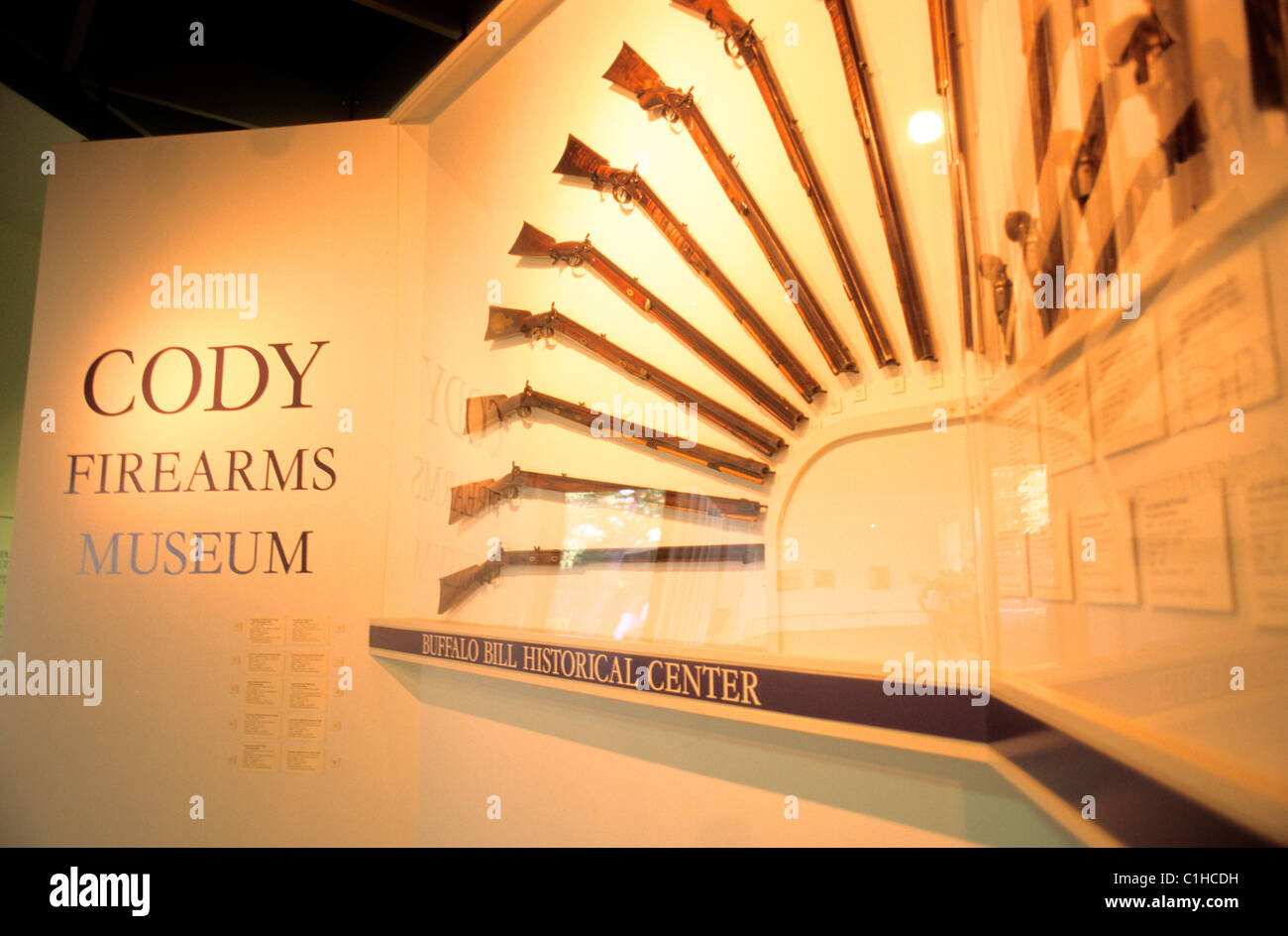 Regno Stades, Wyoming città di Cody, museo di Buffalo Bill, vecchio di lunga fucili a canna rigata Foto Stock