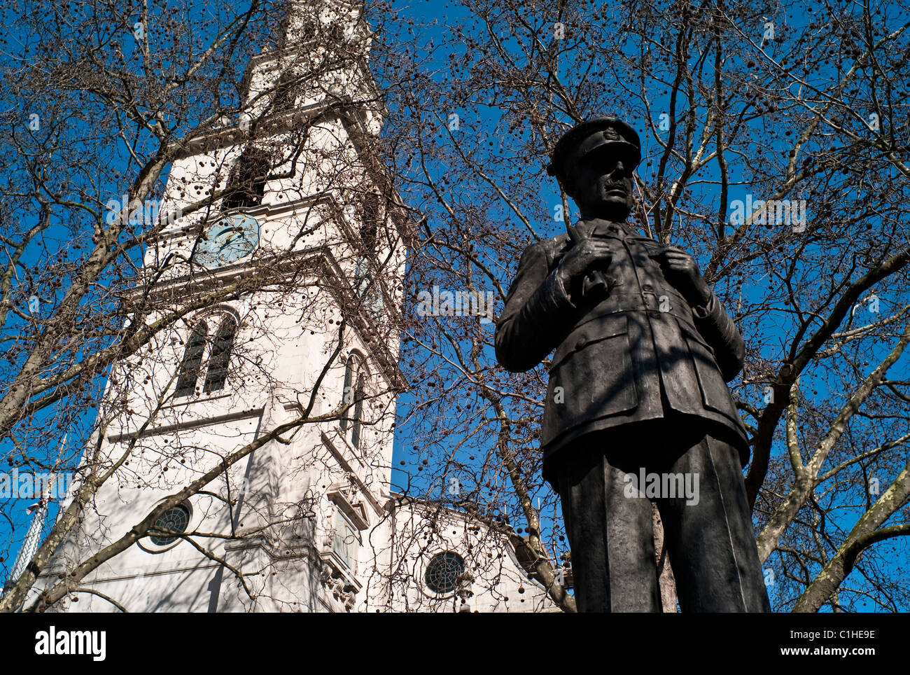 Statua di Hugh Dowding, Londra Foto Stock