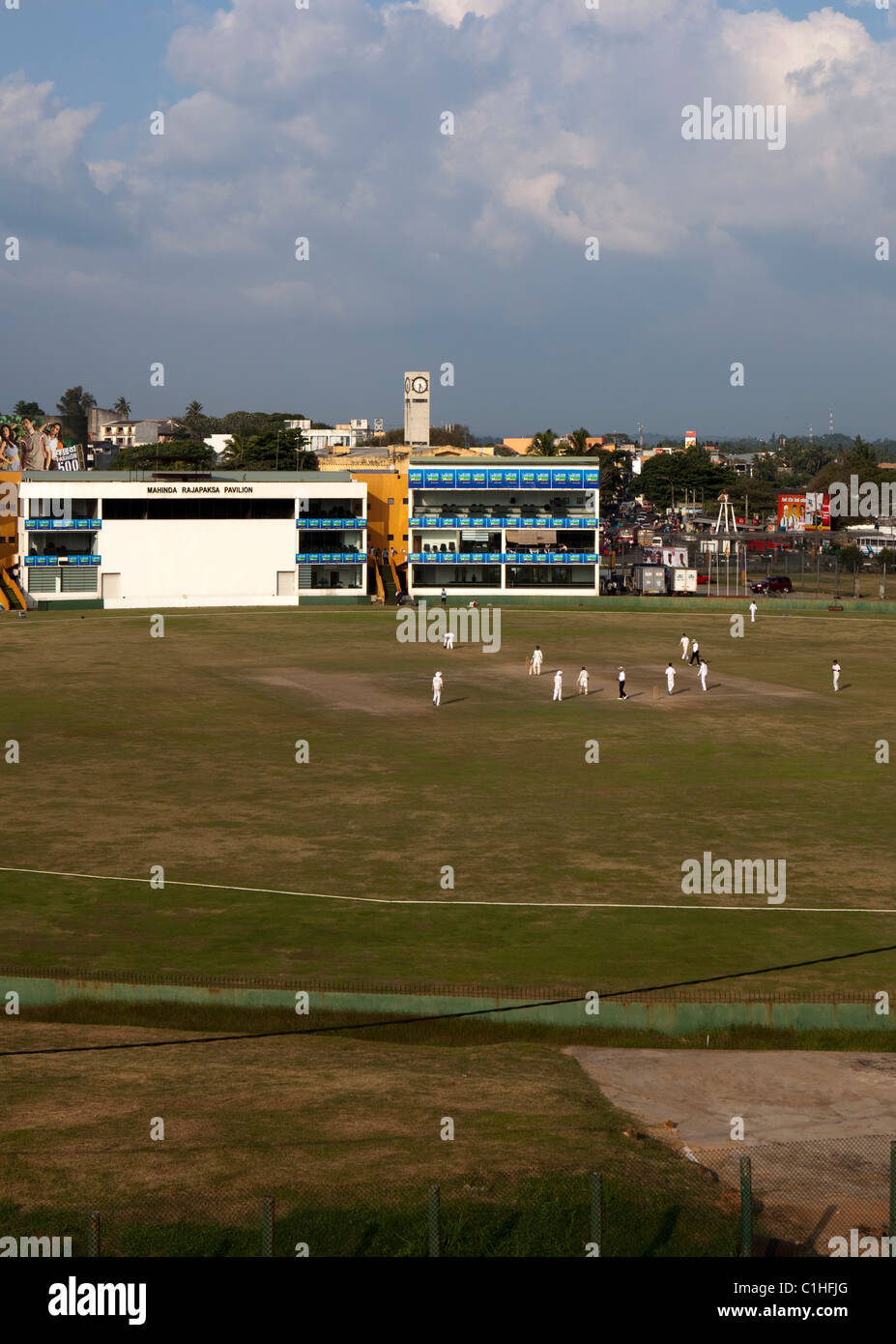 Una vista del campo da cricket di Galle, Sri Lanka Foto Stock