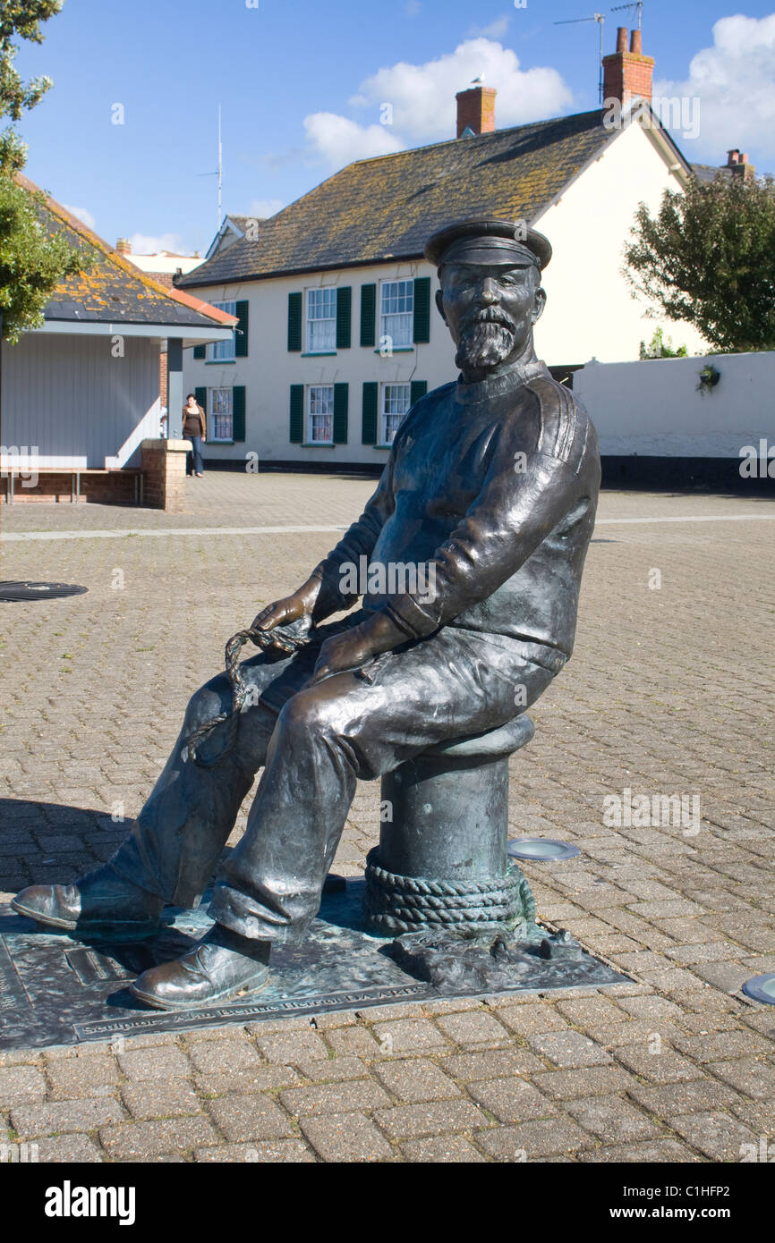 John breve statua Watchet esplanade West Somerset Foto Stock