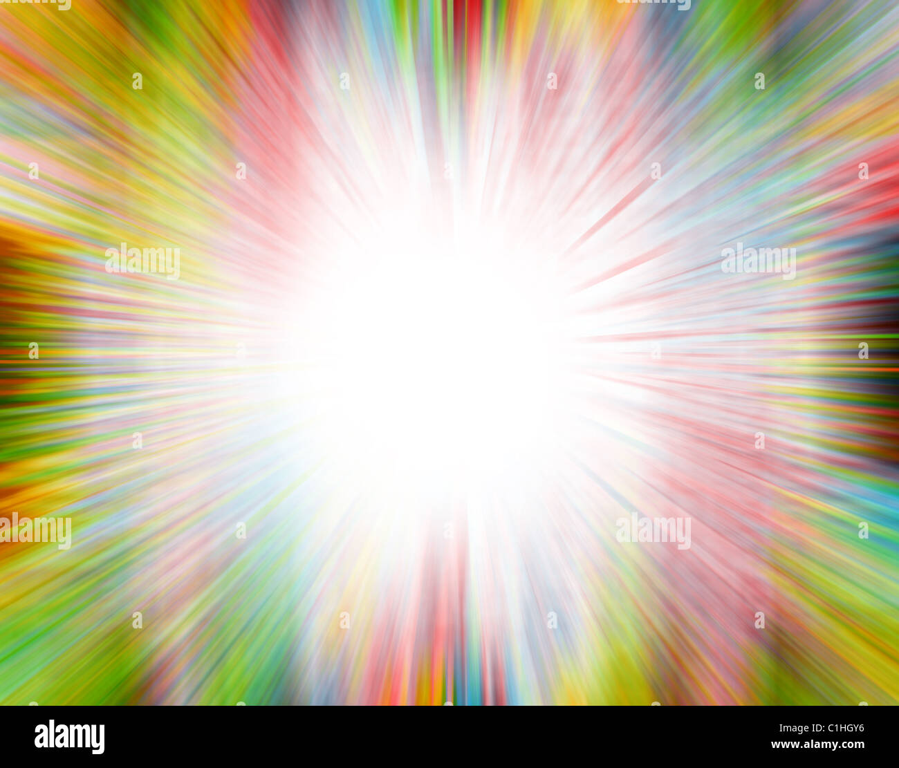 Illustrazione dello sfondo di un burst di colore con lo spazio di copia Foto Stock