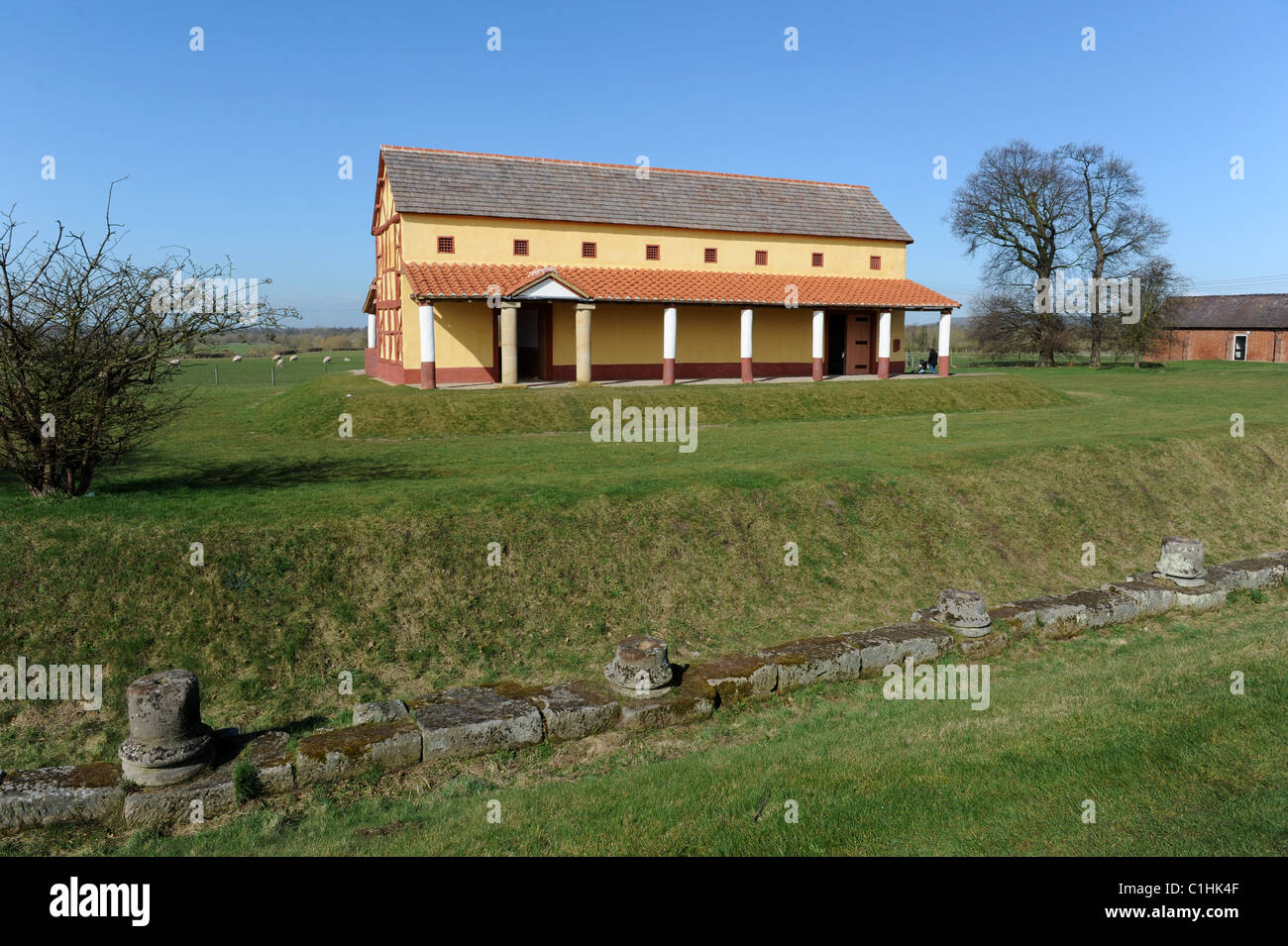 Wroxeter Replica Città romana casa costruita per show televisivi Foto Stock