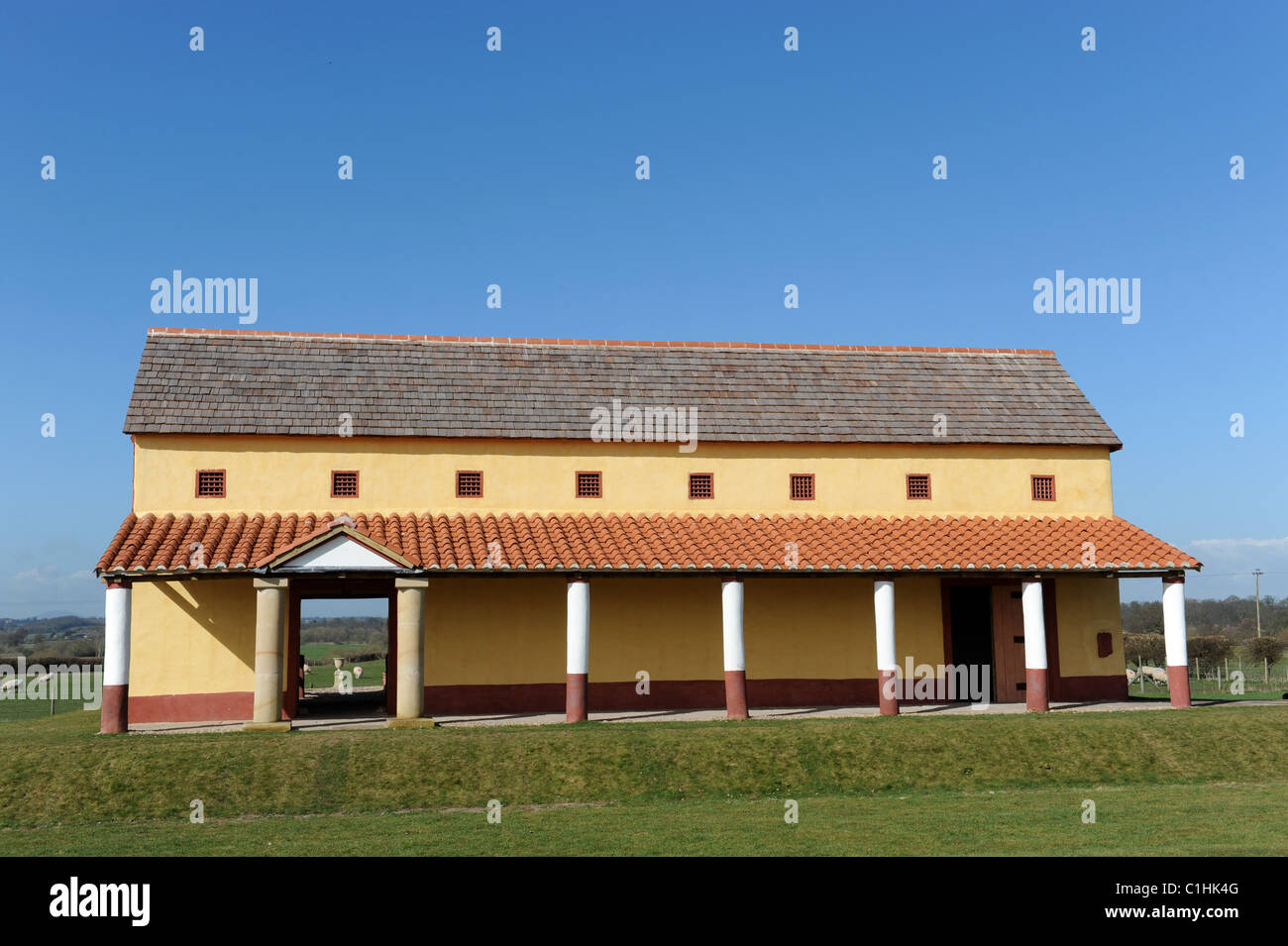 Wroxeter Replica Città romana casa costruita per show televisivi Foto Stock