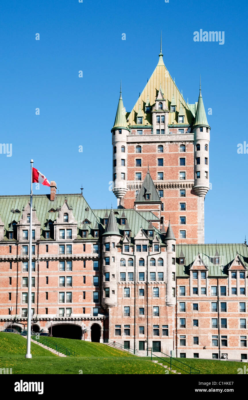 Lo Chateau Frontenac è stato designato come un sito storico nazionale del Canada in 1980. Foto Stock