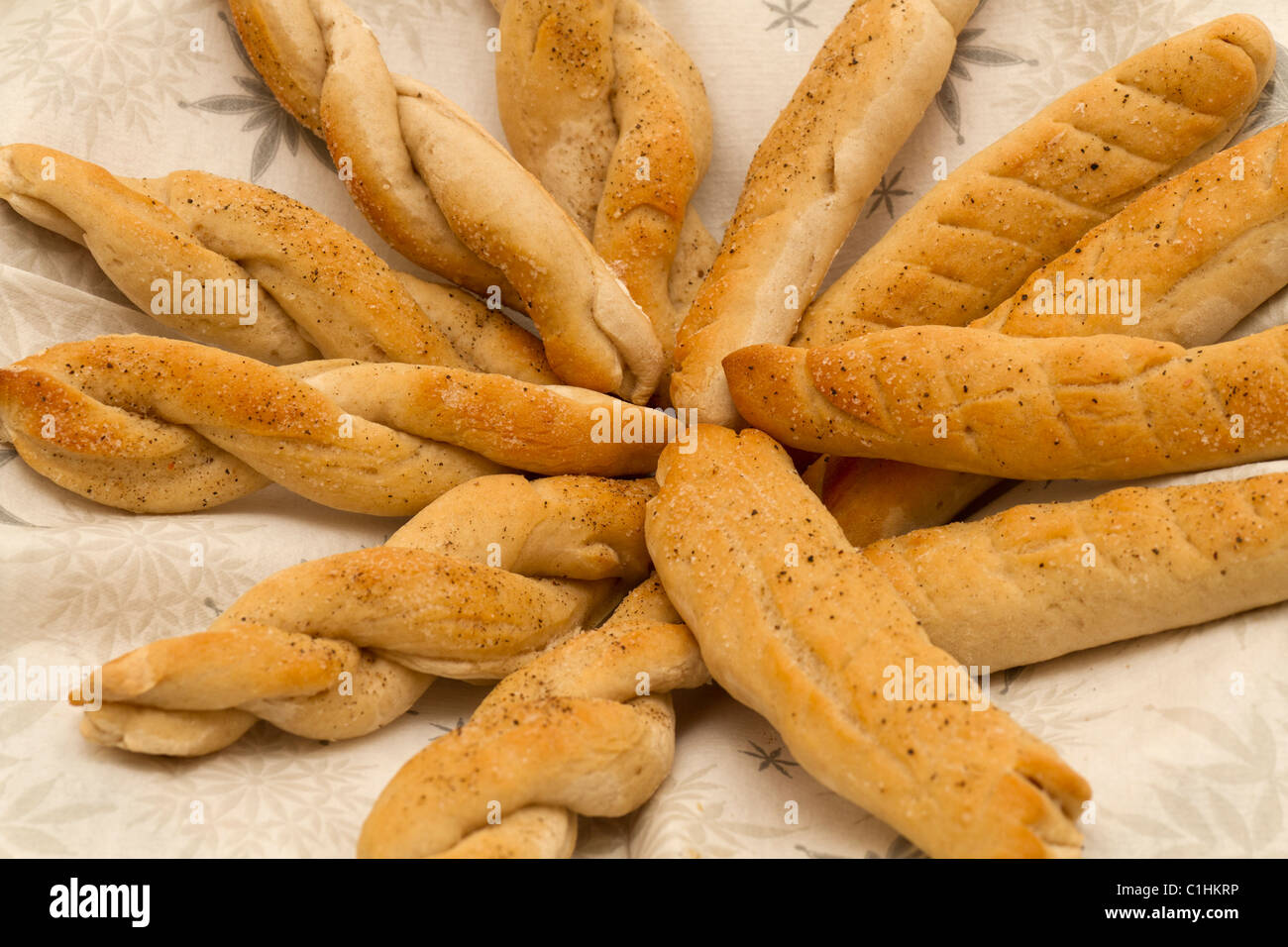 Pane appena sfornato bastoni Foto Stock