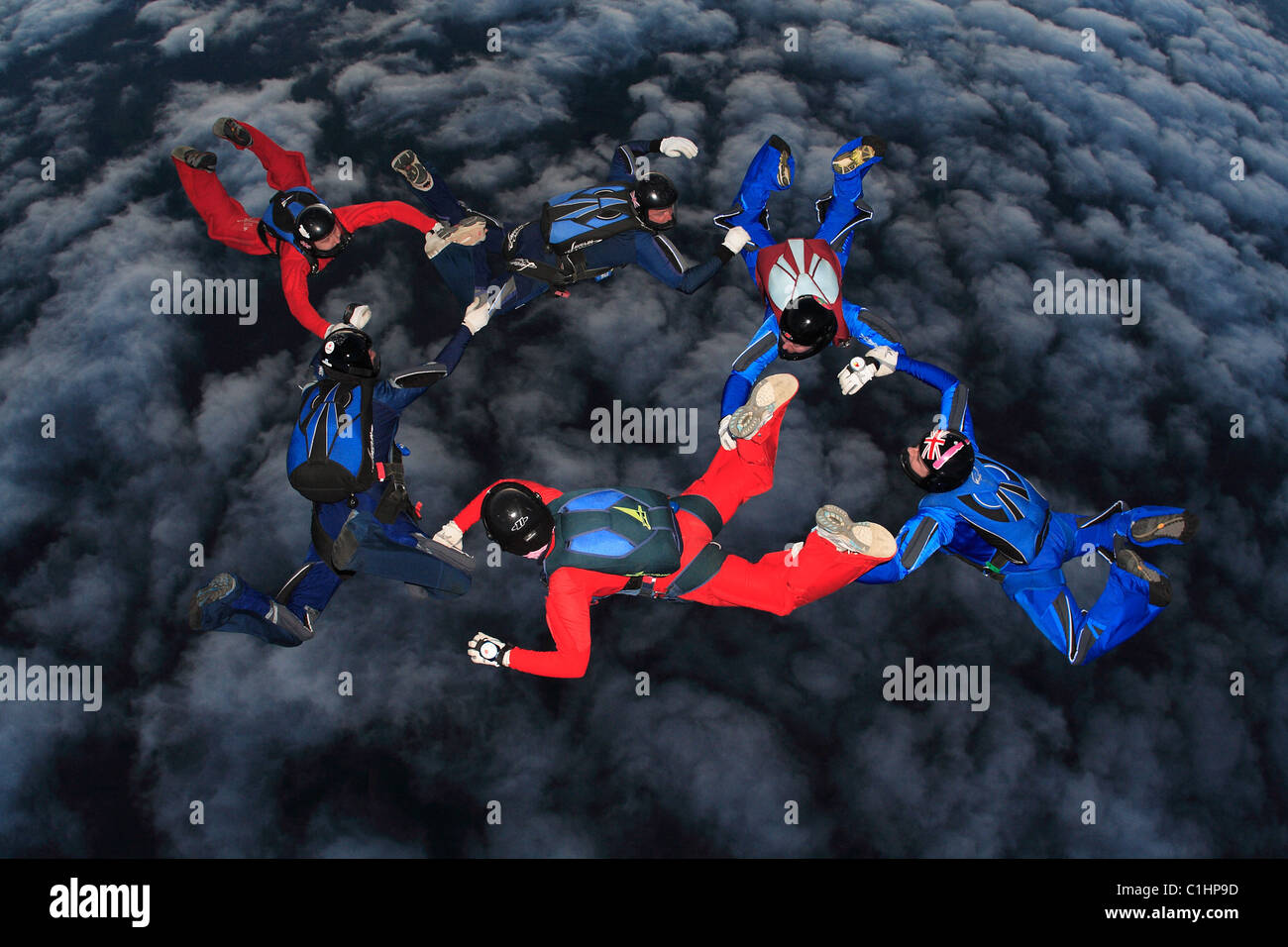 Formazione Skydiving Foto Stock