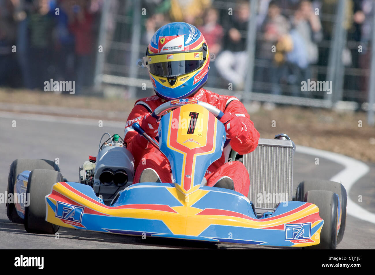 Circuito de karting Fernando Alonso, prueba de asfalto, en La Morgal,  Asturias Spagna Foto stock - Alamy