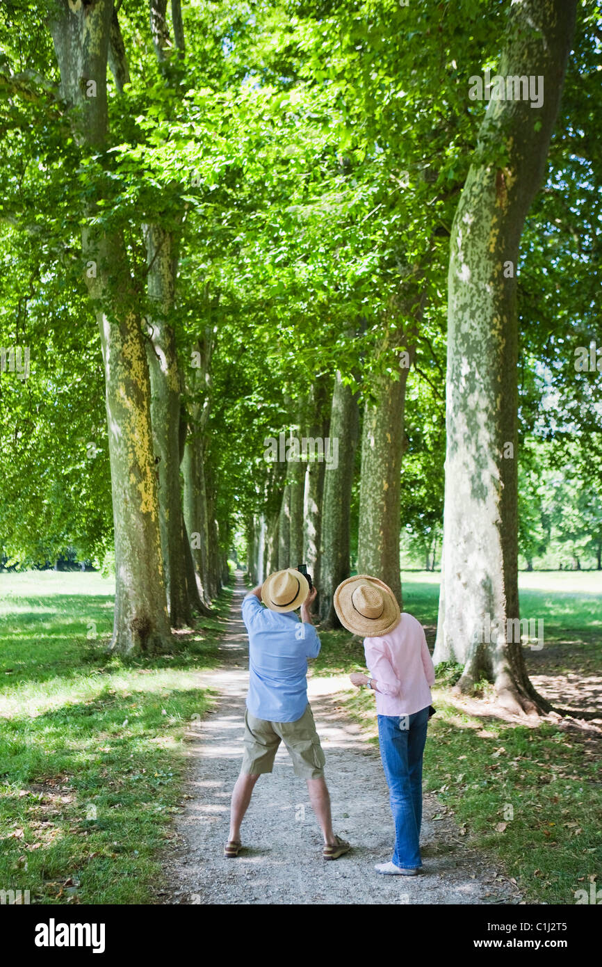 Paio di scattare foto, Francia Foto Stock