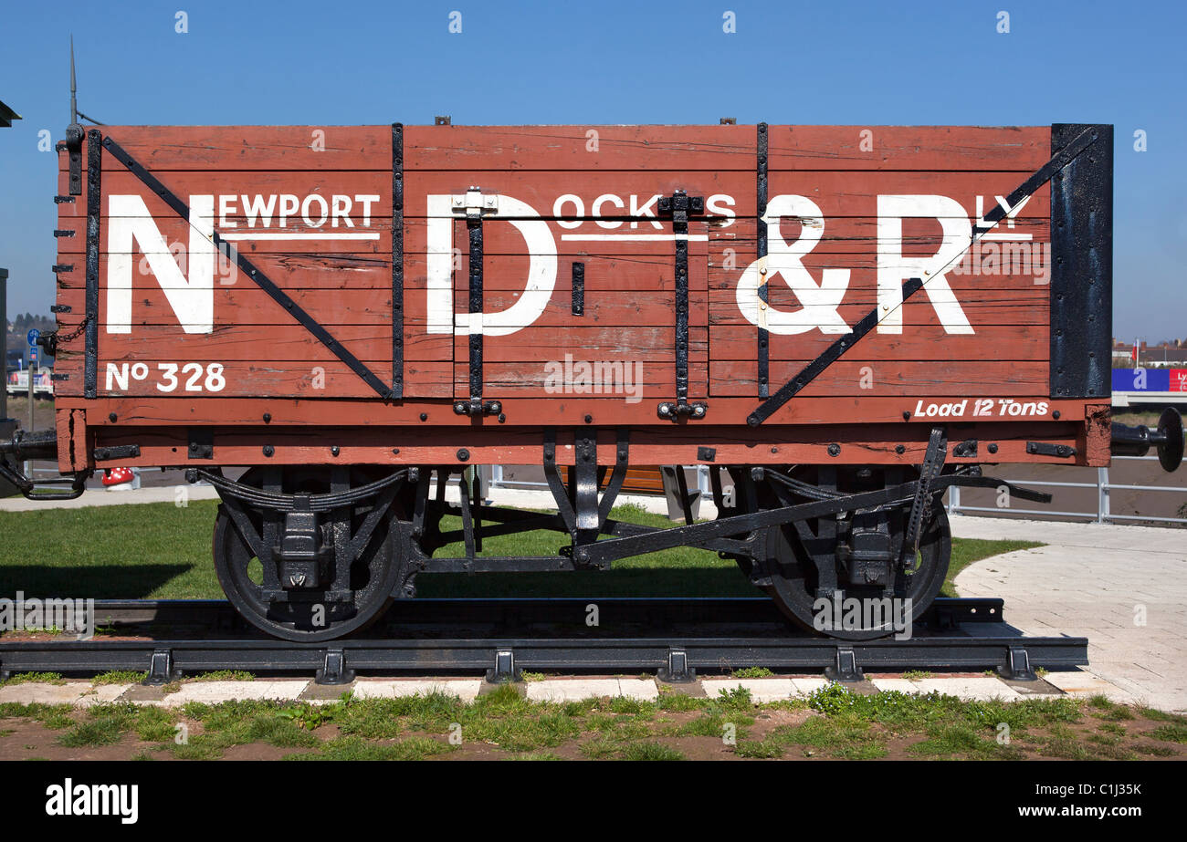 Storica Ferrovia Docks motore sul lungomare a Newport South Wales Foto Stock