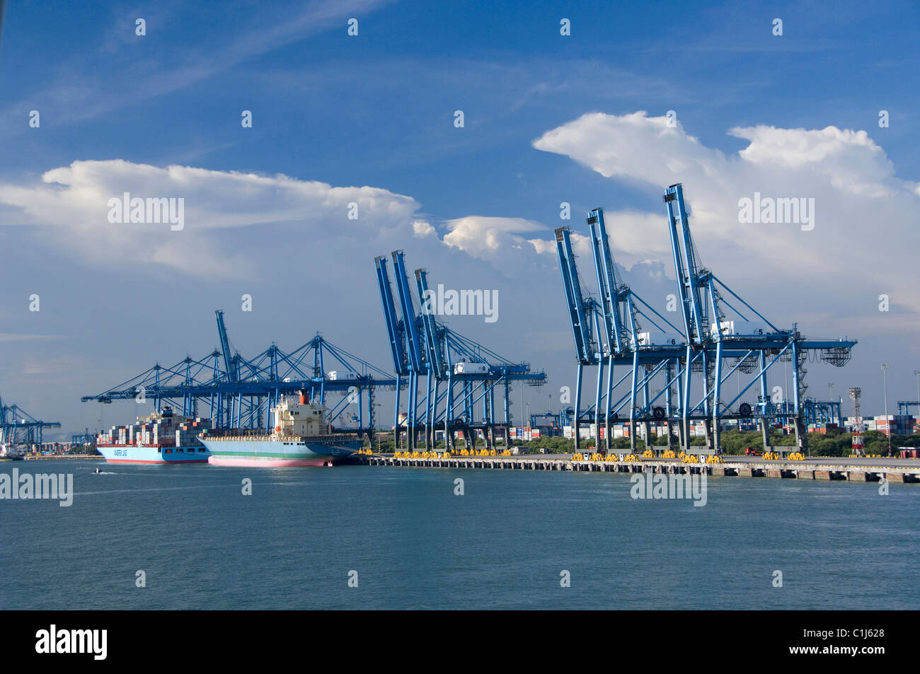 Malaysia, Stato di Selangor, Port Klang. Una delle principali compagnie città portuali in Malaysia, gateway a Kuala Lumpur. Foto Stock