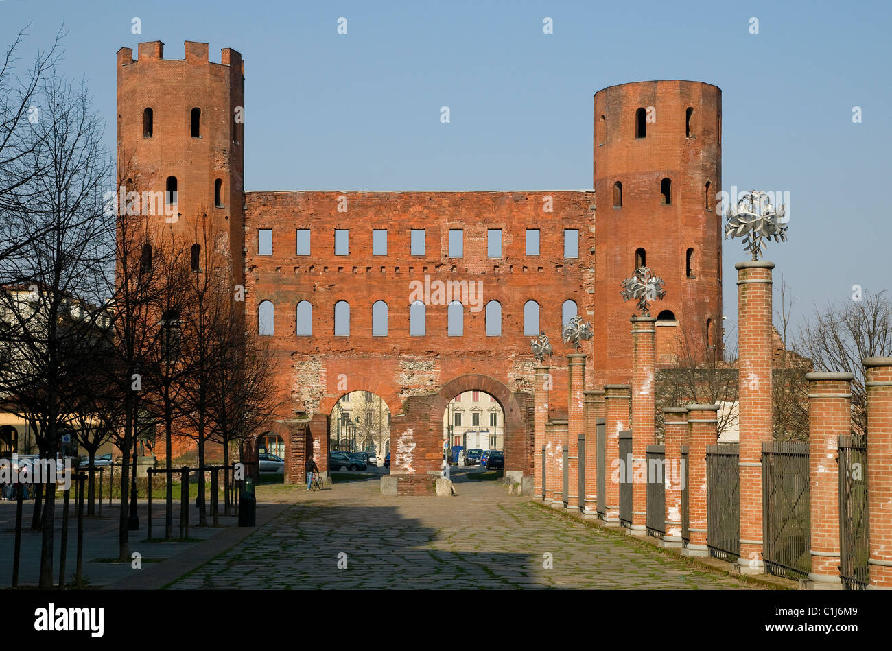 Porta Palatina, centro di torino, Italia Foto Stock