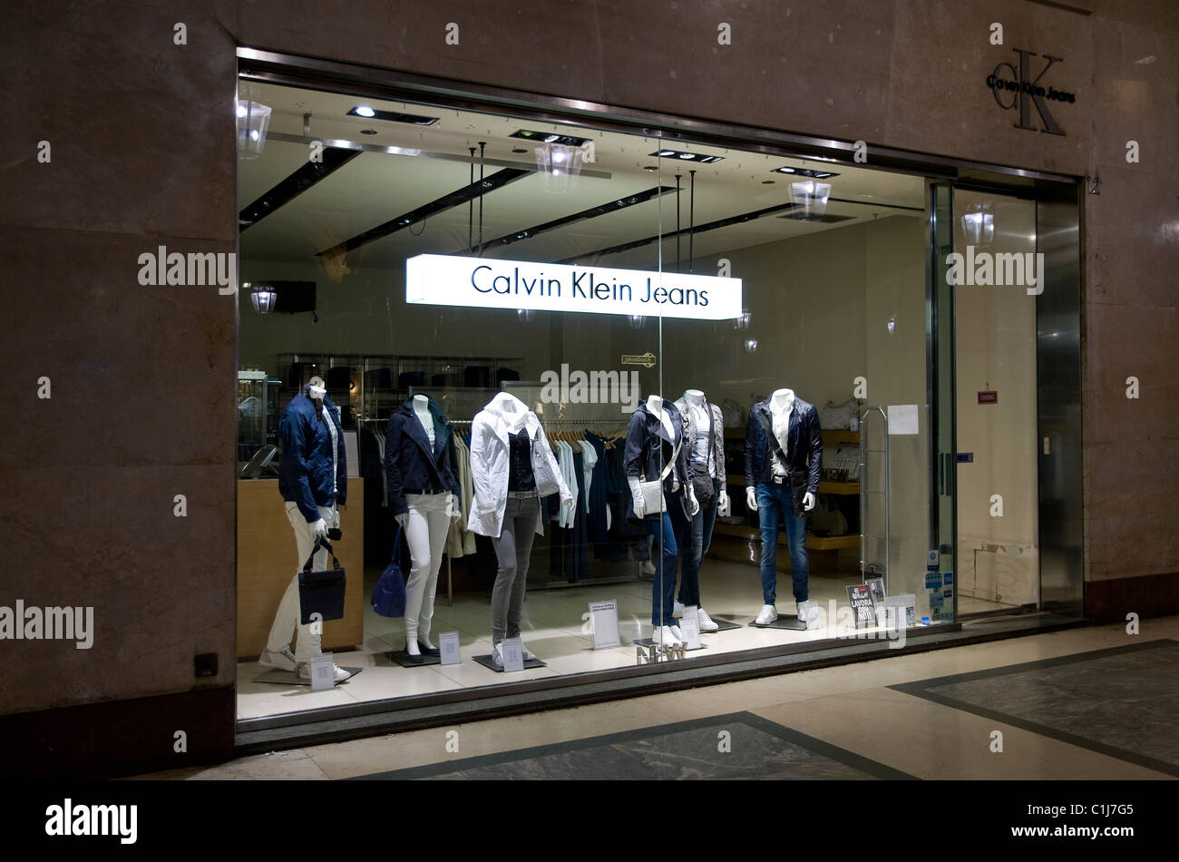 Calvin Klein jeans shop, Torino, Italia Foto stock - Alamy