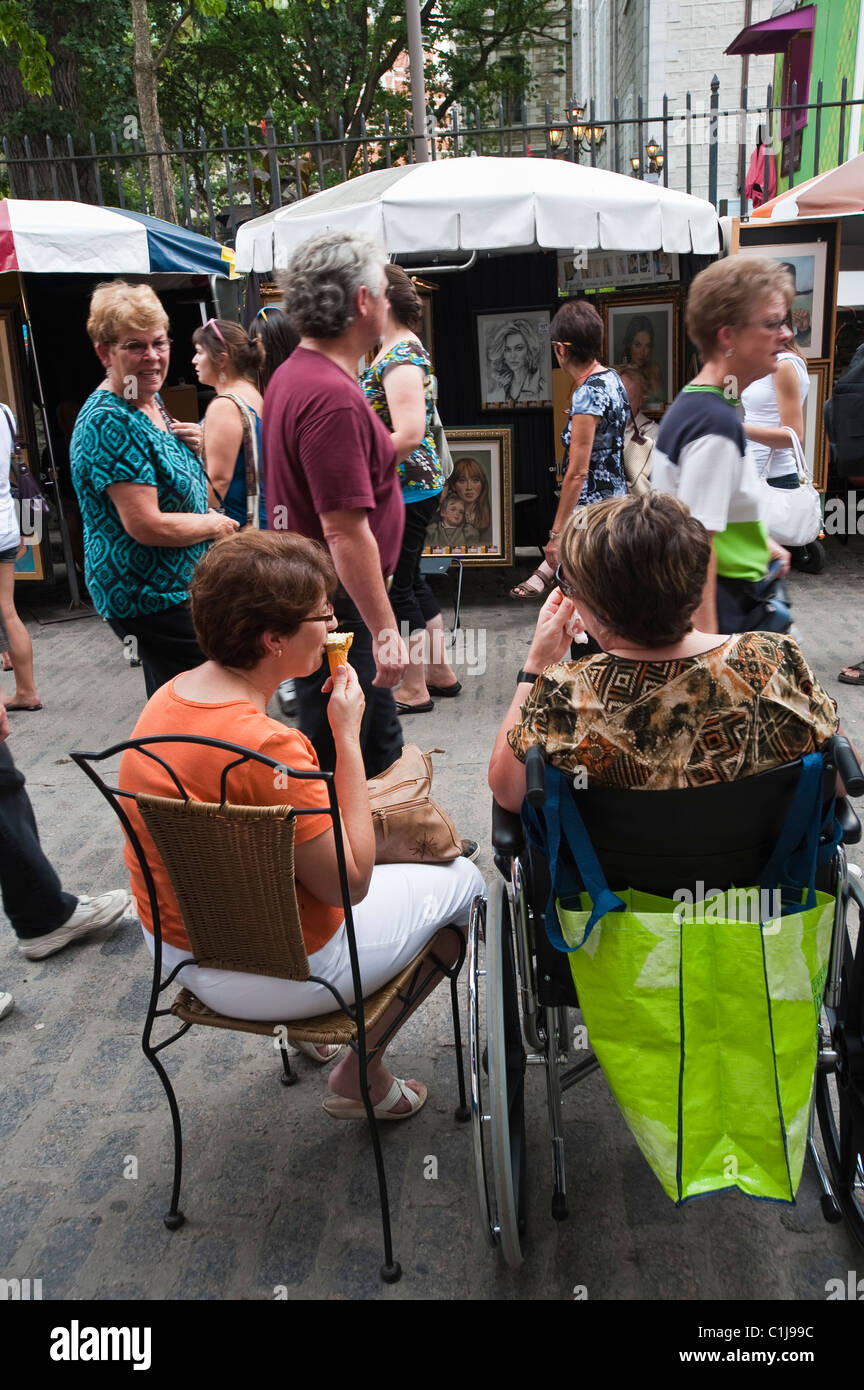 Quebec City, Quebec, Canada. Rue Ste Anne Saint Anne Street, Città Vecchia. Foto Stock