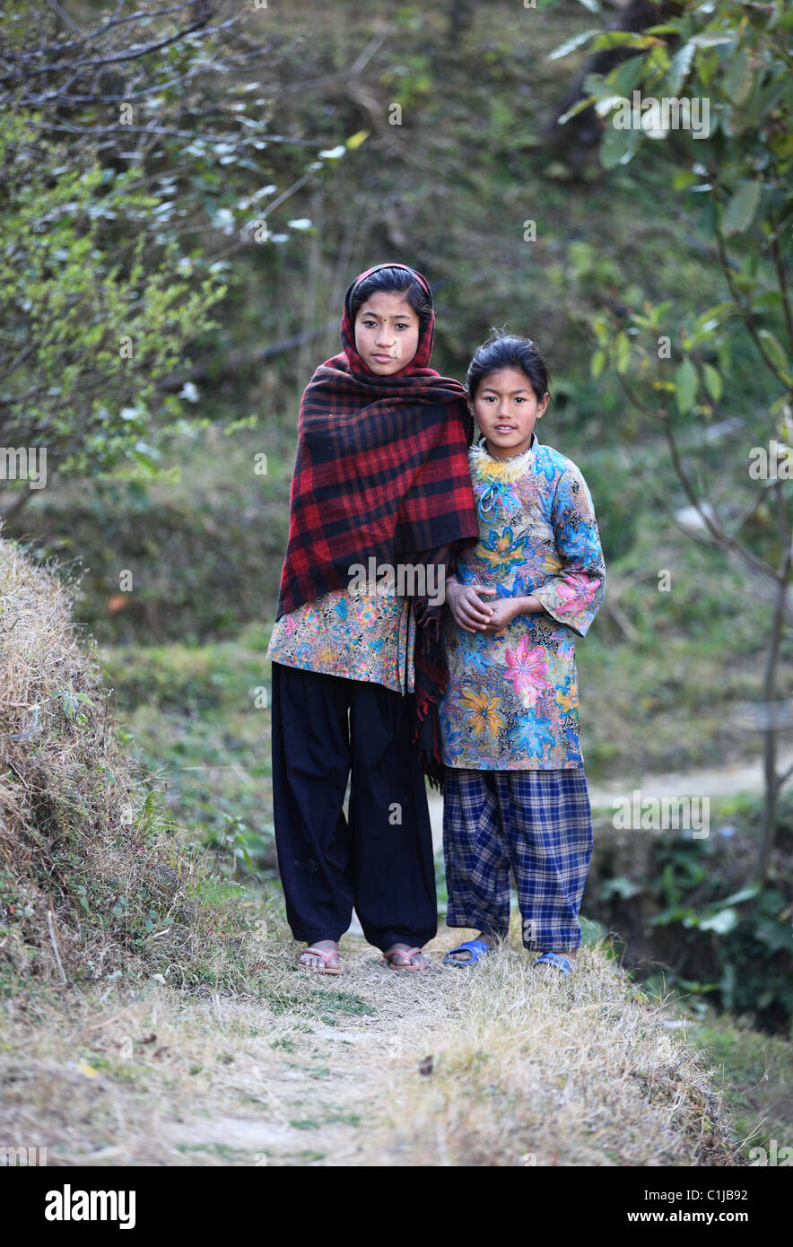 Ragazze nepalesi Nepal Himalaya Foto Stock