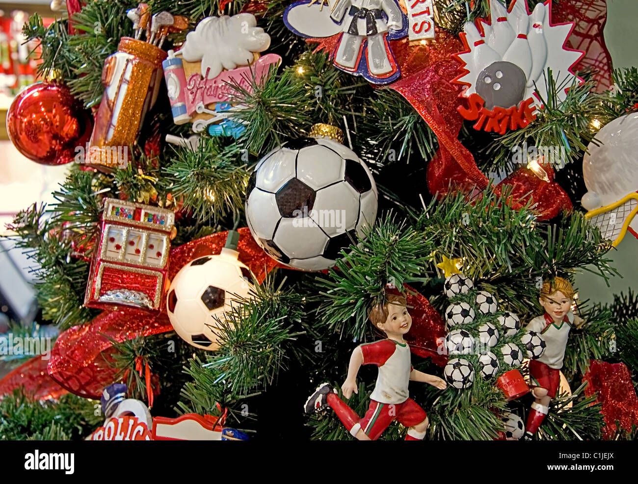 NUOBESTY 6pcs ornamenti per palloni da calcio natalizi decorazioni per palline per alberi di natale decorazioni per feste sportive a tema natalizio