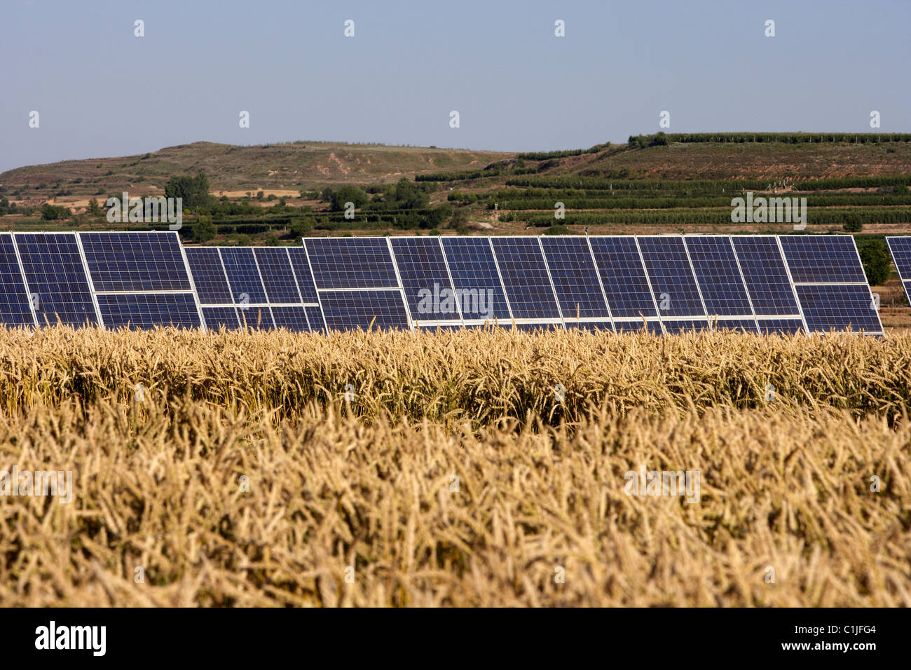 Energia solare LLeida Spagna Foto Stock