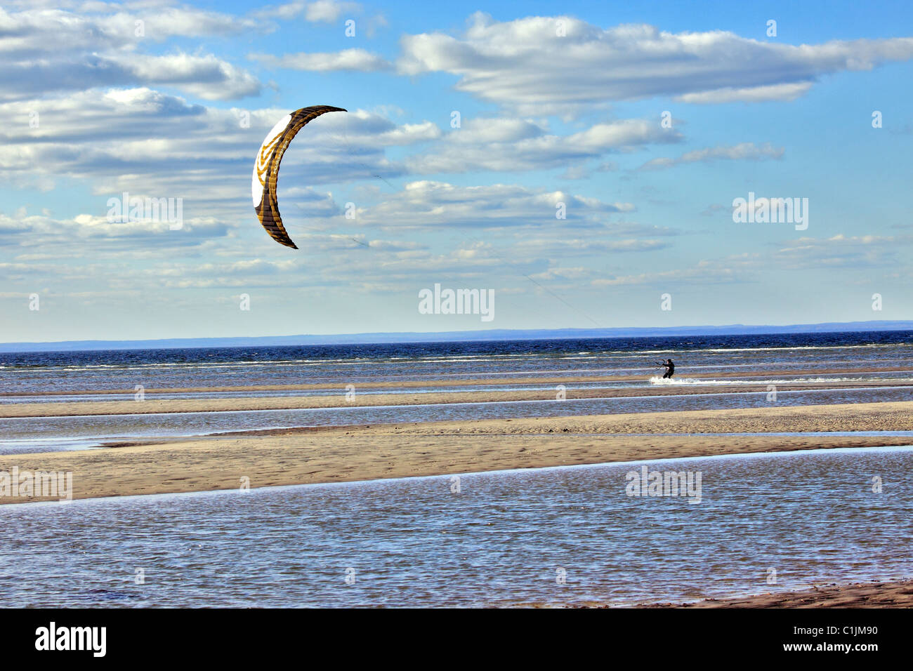 Para sailer off Prato Ovest Beach, Stony Brook, Long Island, NY Foto Stock