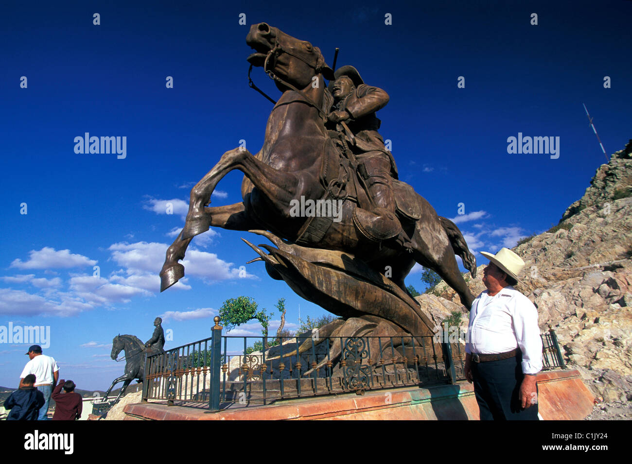 Messico, Zacatecas Membro, Zacatecas, Francisco Villa statua Foto Stock