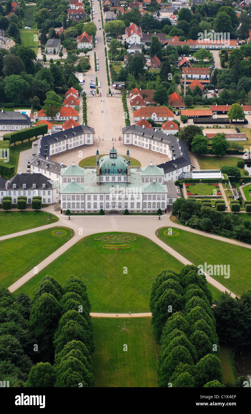 La Danimarca, il castello reale di Fredensborg (vista aerea) Foto Stock