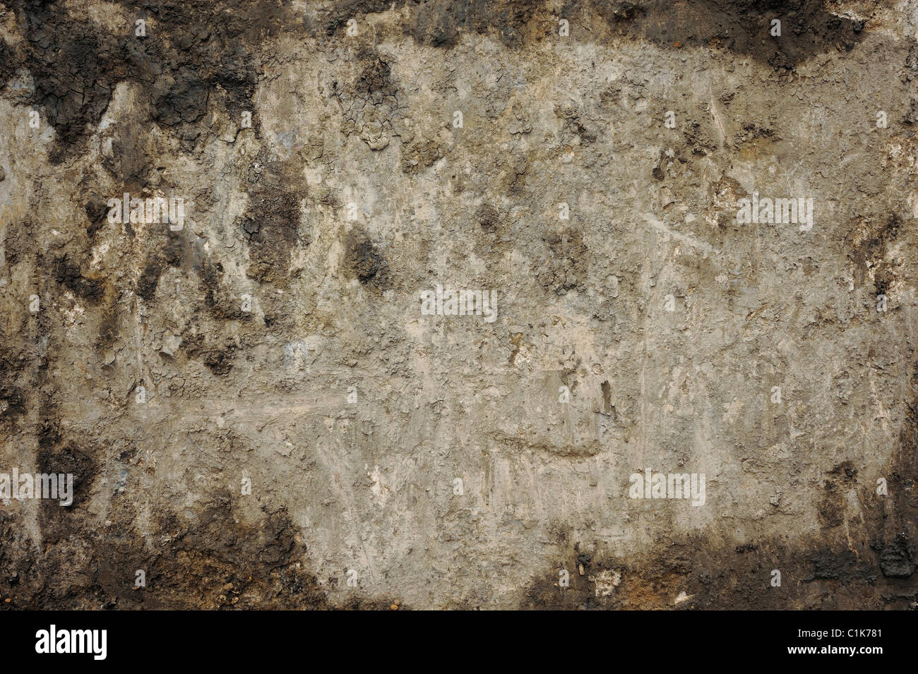 Sporchi di fango e cemento texture astratta Foto Stock