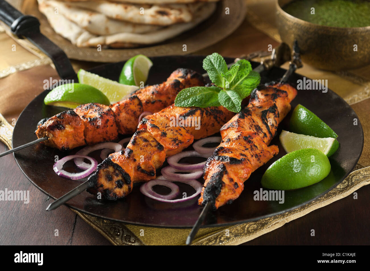 Pollo Tikka cibo indiano Foto Stock