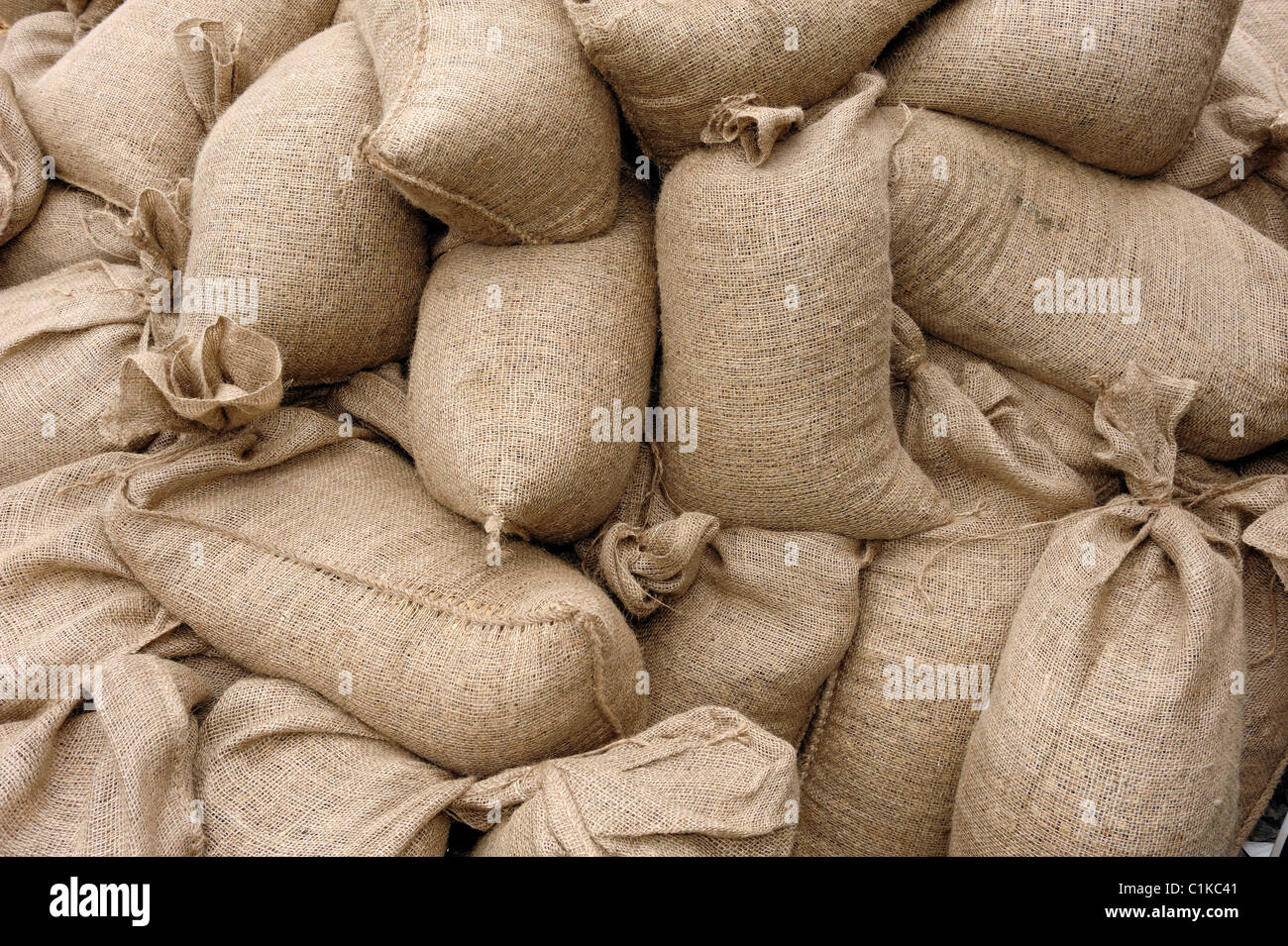 Sacchi di sabbia Foto Stock