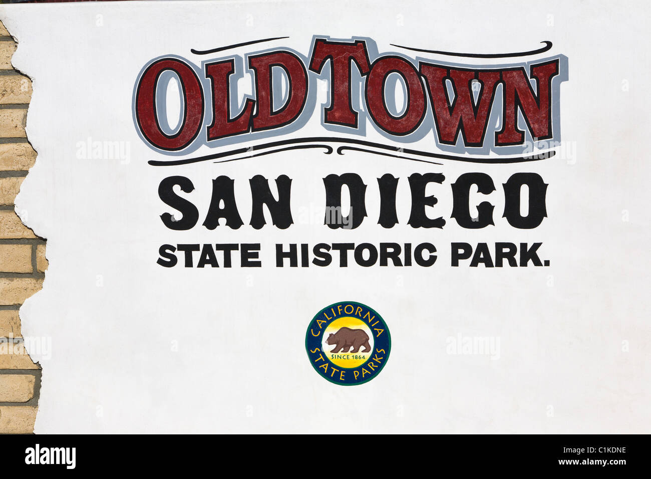Città Vecchia segno, San Diego State Historic Park, California, Stati Uniti d'America Foto Stock