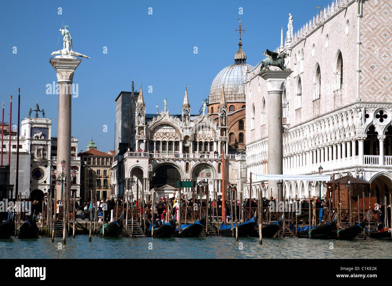 Piazza San Marco e il Palazzo Ducale visto dal Grand Canal, Venezia, Italia Foto Stock