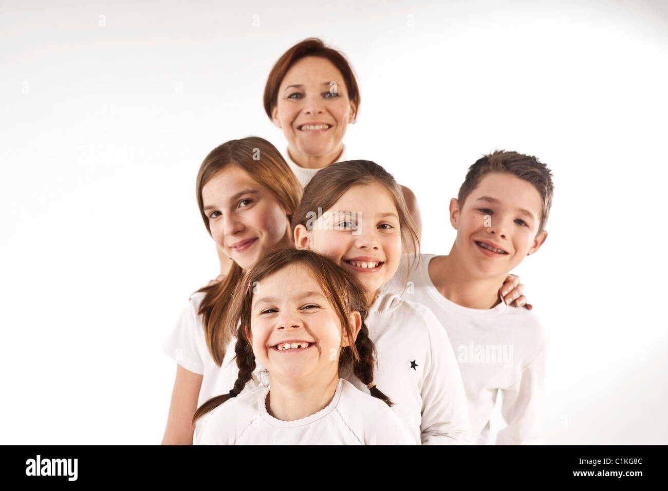 Ritratto di Madre e bambini Foto Stock