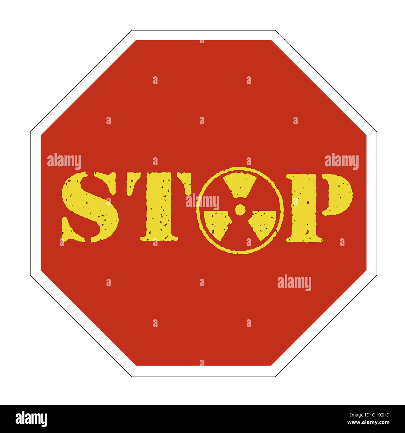 Concettuale energia nucleare stop Foto Stock