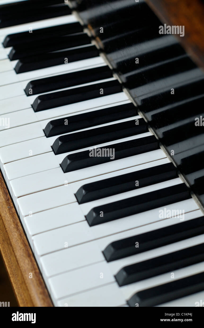 Close-up di tastiera di pianoforte Foto Stock