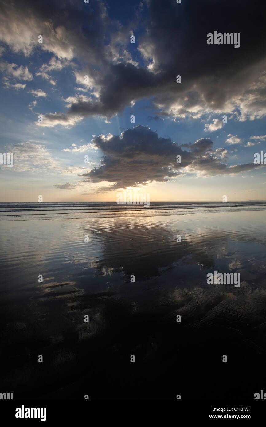 Tramonto, Playa San Miguel, Nicoya peninsula, Costa Rica Foto Stock