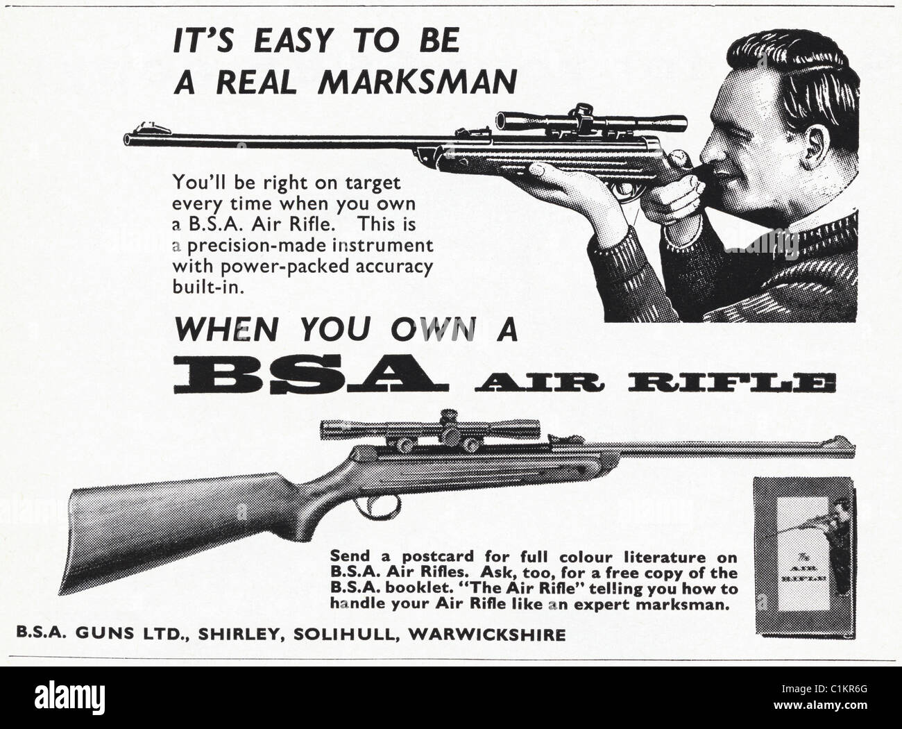 Annuncio originale negli anni sessanta del ragazzo rivista hobby per BSA AIR RIFLE Foto Stock