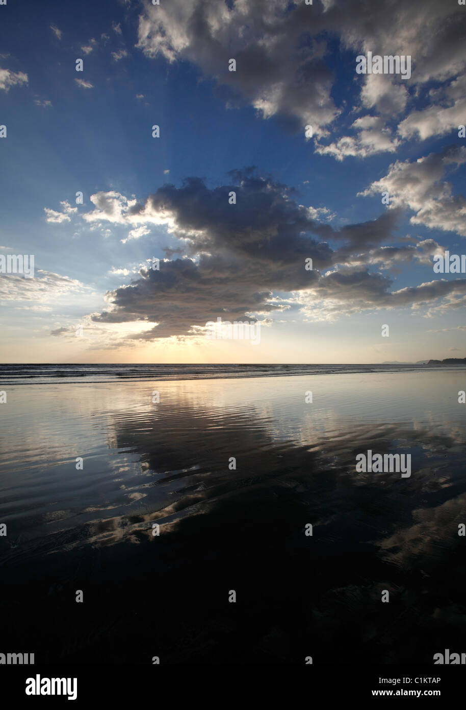 Tramonto, Playa San Miguel, Nicoya peninsula, Costa Rica Foto Stock