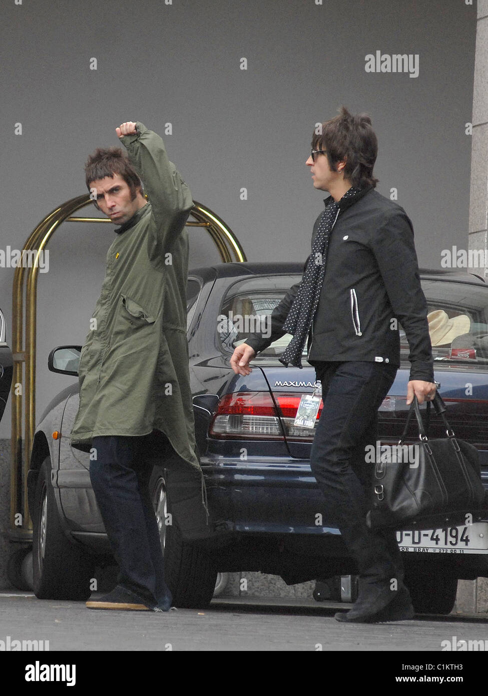 Liam Gallagher visto lasciare il Four Seasons Hotel Dublin, Irlanda - 20.06.09 Foto Stock