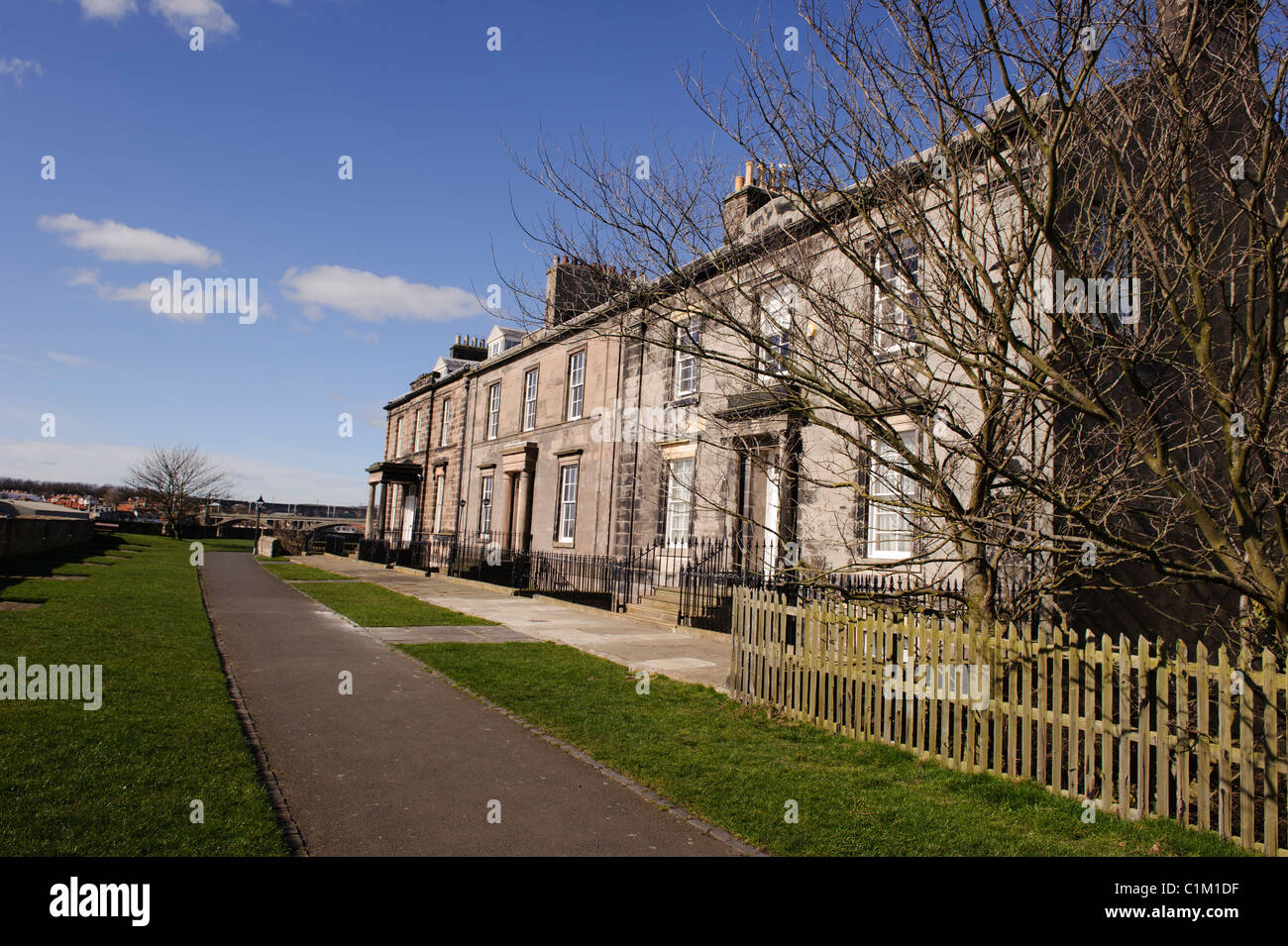 Berwick mura e la casa a schiera Foto Stock