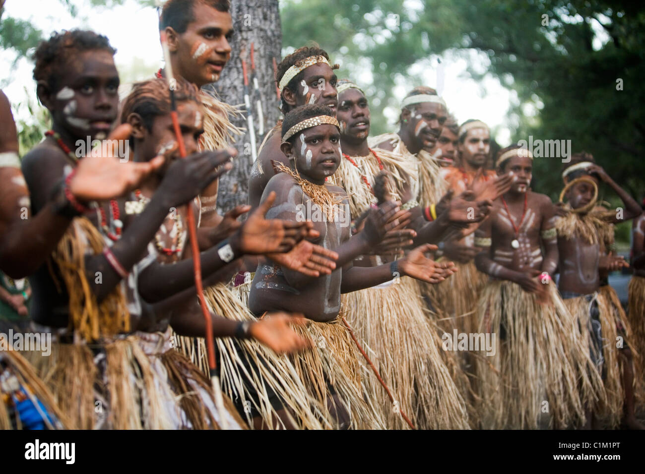 Corroboree indigeni. Laura, Queensland, Australia Foto Stock