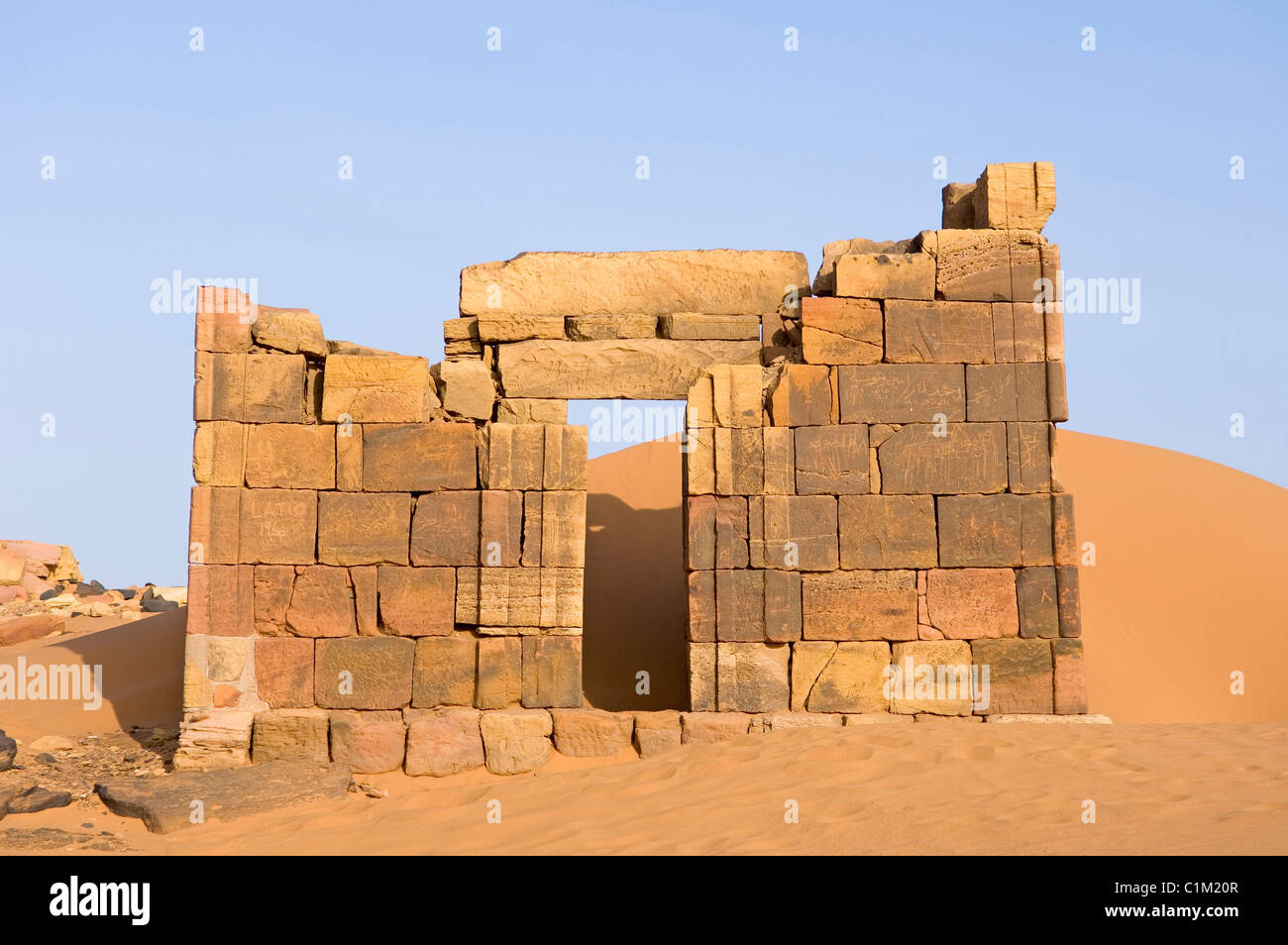 Sudan le piramidi di Meroe il Regno di Meroe esisteva in 1200 anni solo per continuare nella forma del Regno di Nubia (1100 Foto Stock