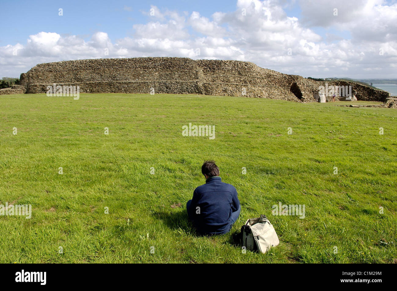 Francia, Finisterre, Barnenez cairn, costruito tra il 4500 e il 3900 A.C. durante il periodo neolitico, Foto Stock